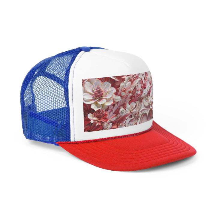 Floral Swirl Abundance - Trucker Hat - Hats - g(0D·IO) - Pink - One size -