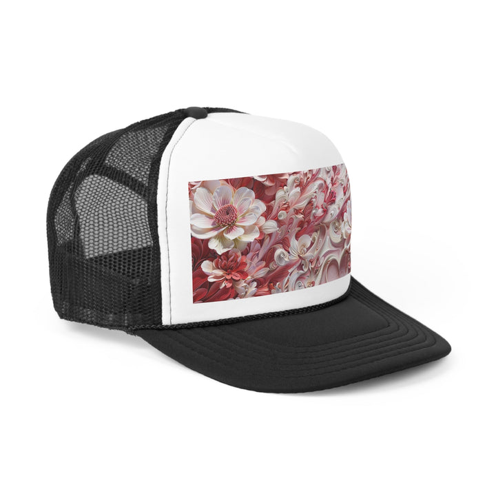 Floral Swirl Abundance - Trucker Hat - Hats - g(0D·IO) - Pink - One size -