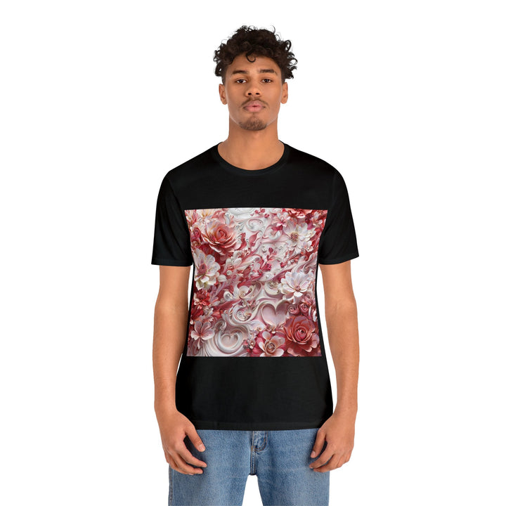 Floral Swirl Abundance - Unisex Jersey Short Sleeve Tee - T-Shirt - g(0D·IO) - Black - S -