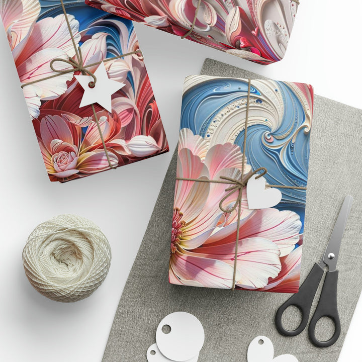 Floral Swirl Abundance - Wrapping Paper - Home Decor - g(0D·IO) - 30'' x 72'' - Matte -