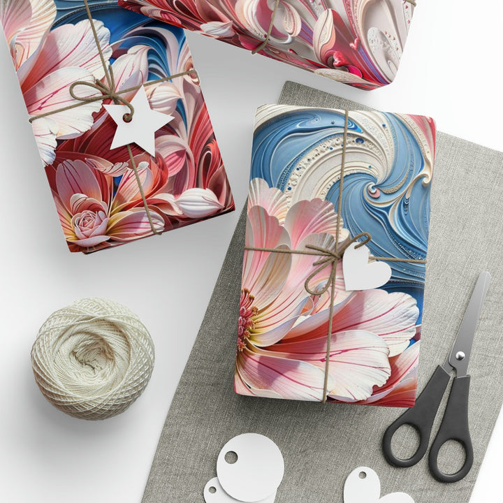 Floral Swirl Abundance - Wrapping Paper - Home Decor - g(0D·IO) - 30'' x 72'' - Matte -