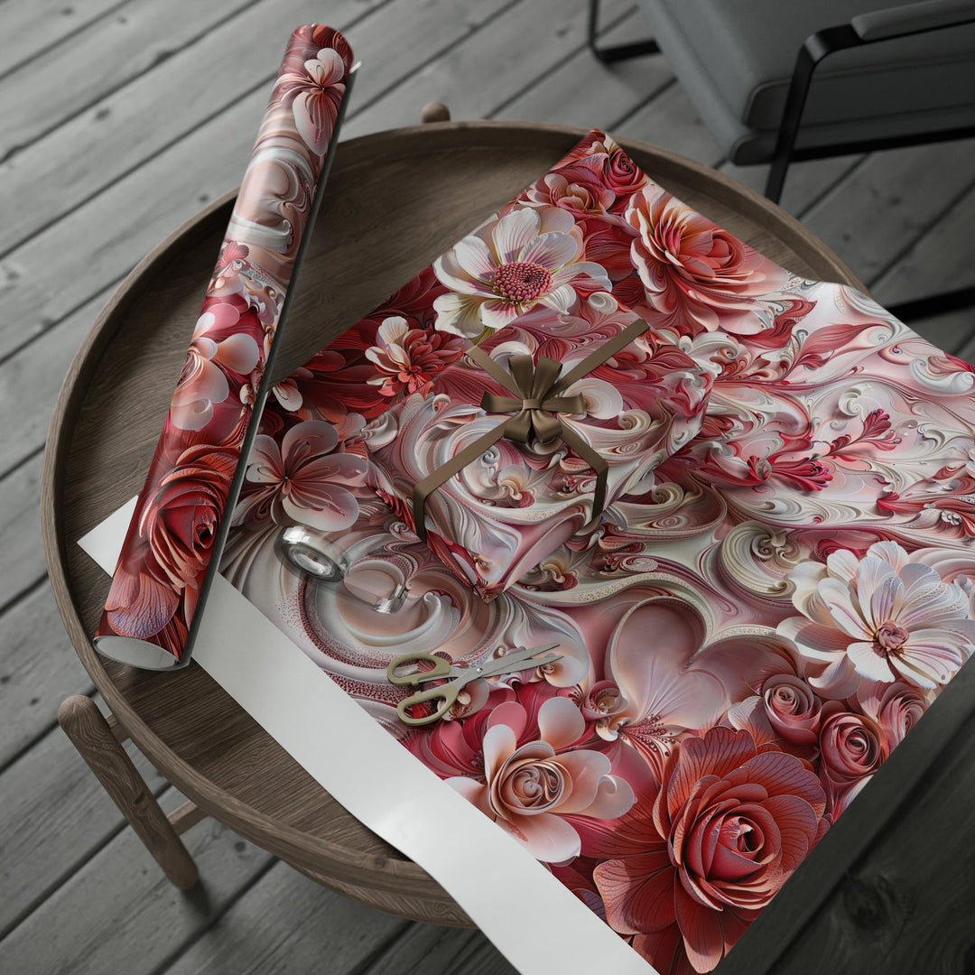 Floral Swirl Abundance - Wrapping Paper - Home Decor - g(0D·IO) - 30'' x 72'' - Matte -