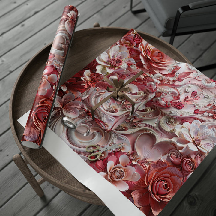 Floral Swirl Abundance - Wrapping Paper - Home Decor - g(0D·IO) - 30'' x 72'' - Matte -