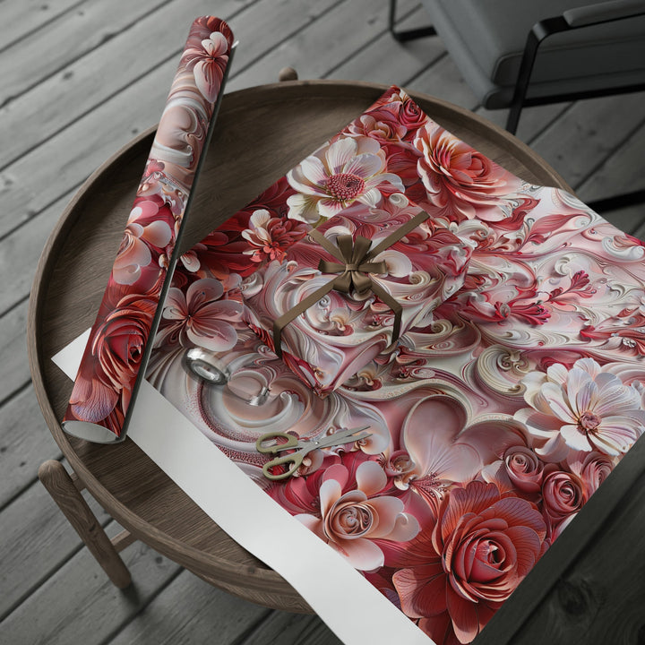 Floral Swirl Abundance - Wrapping Paper - Home Decor - g(0D·IO) - 30'' x 72'' - Matte -