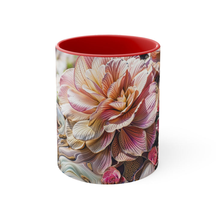 Floral Swirl Essence - Accent Coffee Mug - Mug - g(0D·IO) - Red - 11oz -