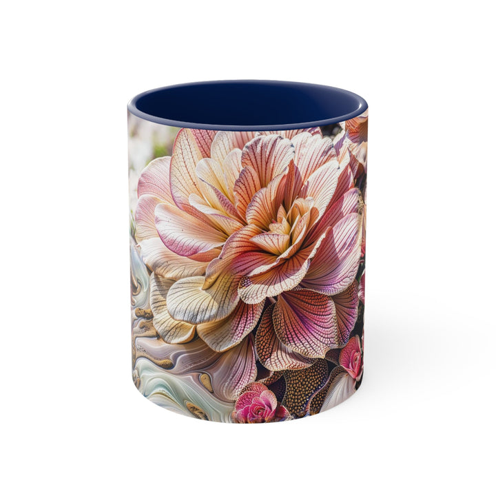 Floral Swirl Essence - Accent Coffee Mug - Mug - g(0D·IO) - Navy - 11oz -