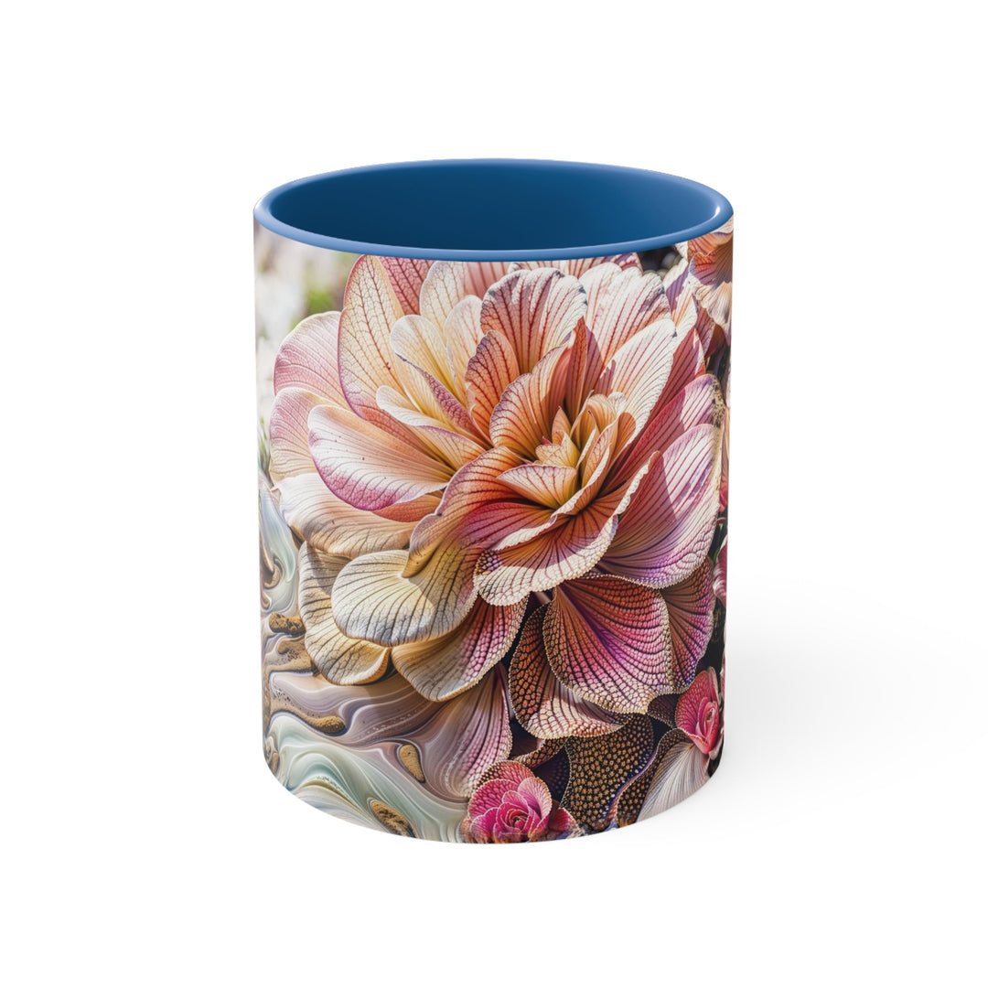 Floral Swirl Essence - Accent Coffee Mug - Mug - g(0D·IO) - Blue - 11oz -