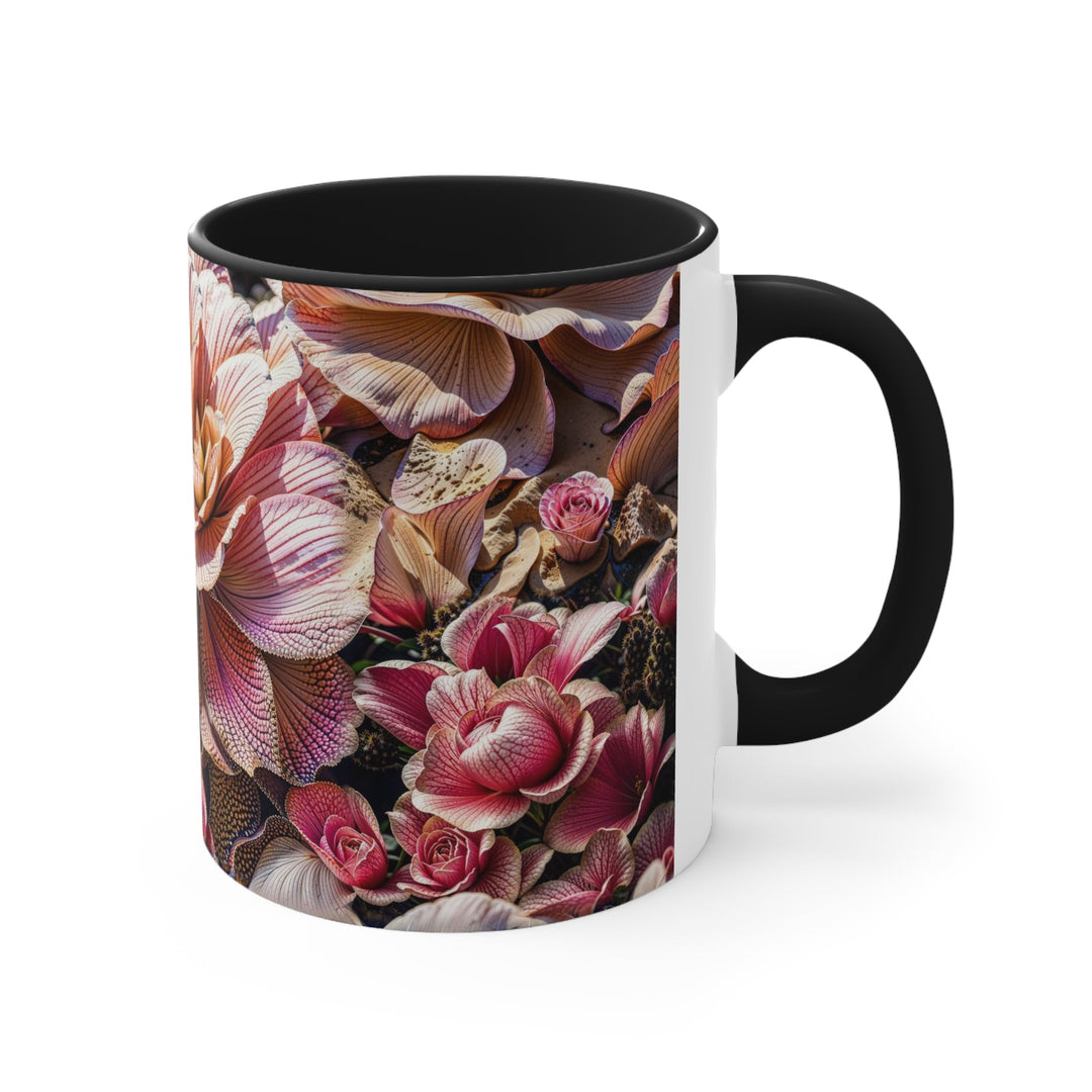 Floral Swirl Essence - Accent Coffee Mug - Mug - g(0D·IO) - Pink - 11oz -