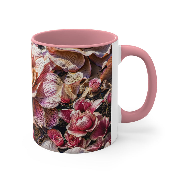 Floral Swirl Essence - Accent Coffee Mug - Mug - g(0D·IO) - Pink - 11oz -