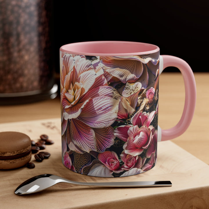 Floral Swirl Essence - Accent Coffee Mug - Mug - g(0D·IO) - Pink - 11oz -