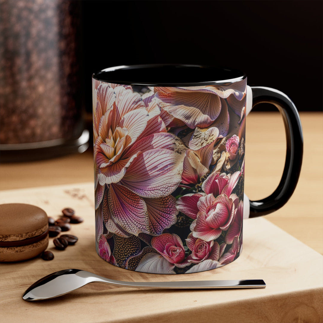 Floral Swirl Essence - Accent Coffee Mug - Mug - g(0D·IO) - Pink - 11oz -