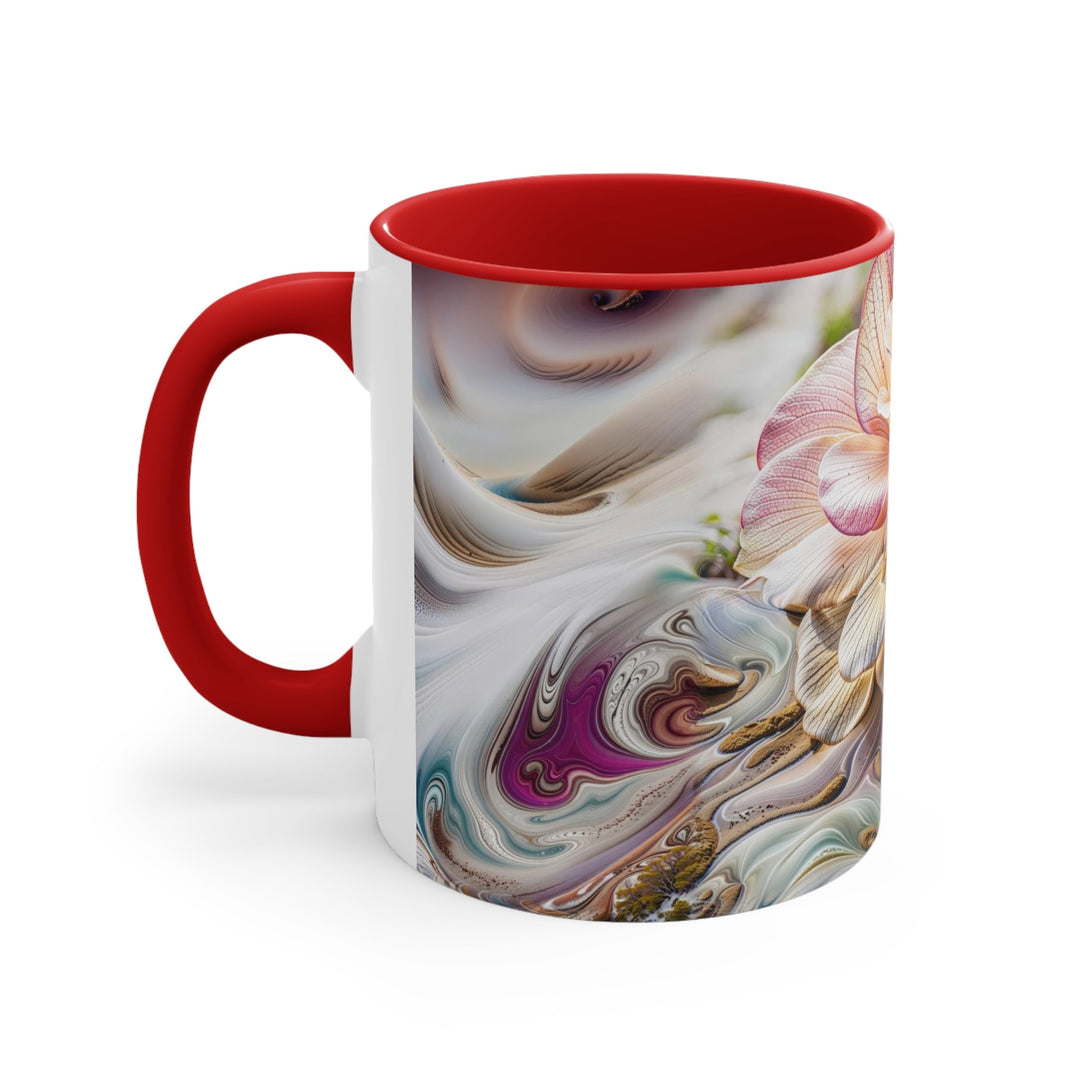 Floral Swirl Essence - Accent Coffee Mug - Mug - g(0D·IO) - Pink - 11oz -