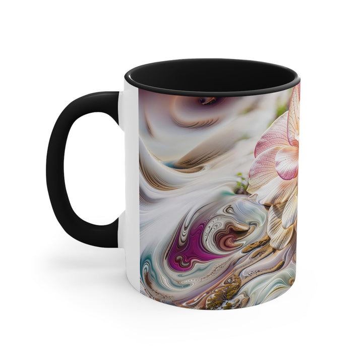 Floral Swirl Essence - Accent Coffee Mug - Mug - g(0D·IO) - Pink - 11oz -