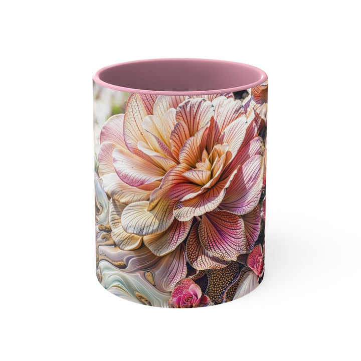 Floral Swirl Essence - Accent Coffee Mug - Mug - g(0D·IO) - Pink - 11oz -