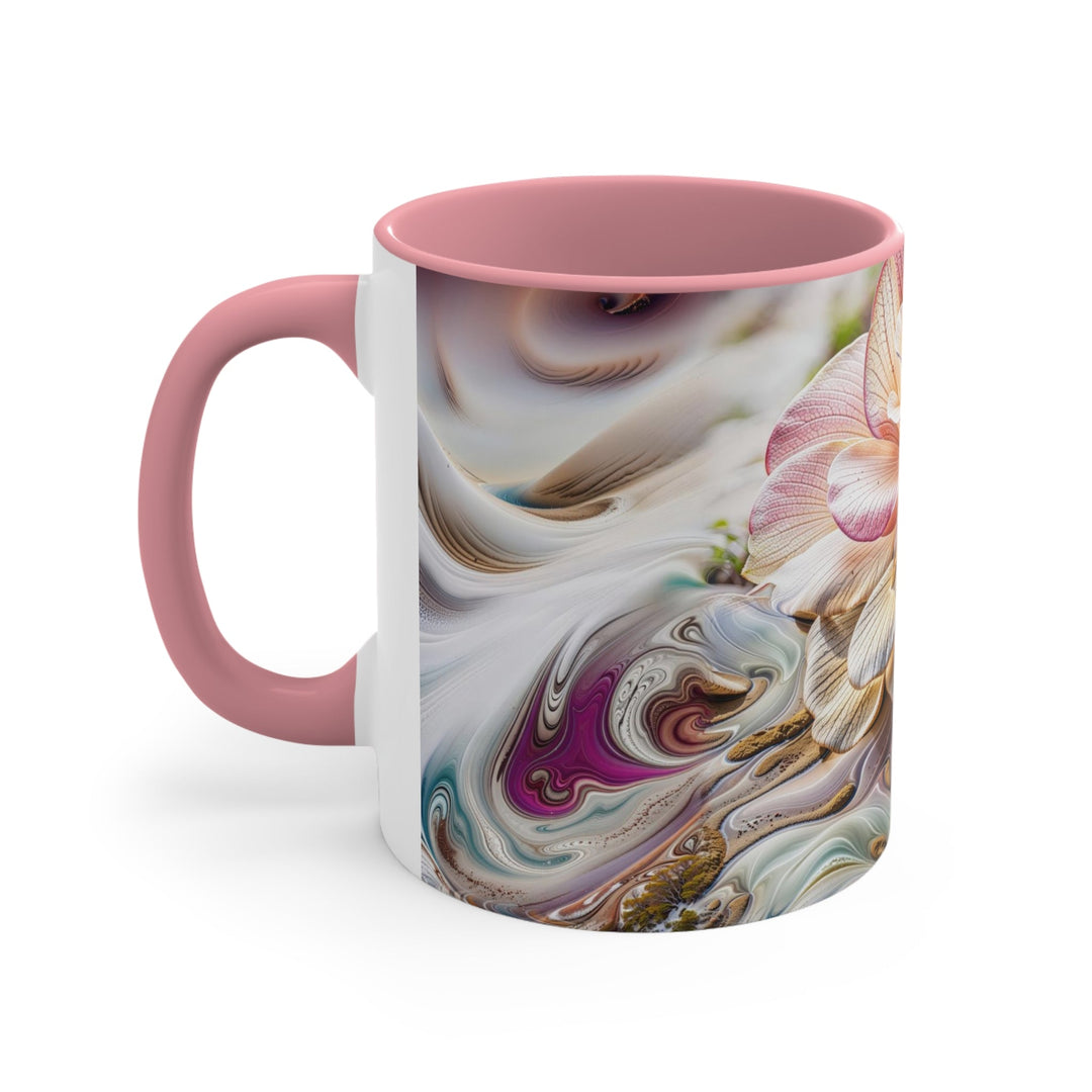 Floral Swirl Essence - Accent Coffee Mug - Mug - g(0D·IO) - Pink - 11oz -