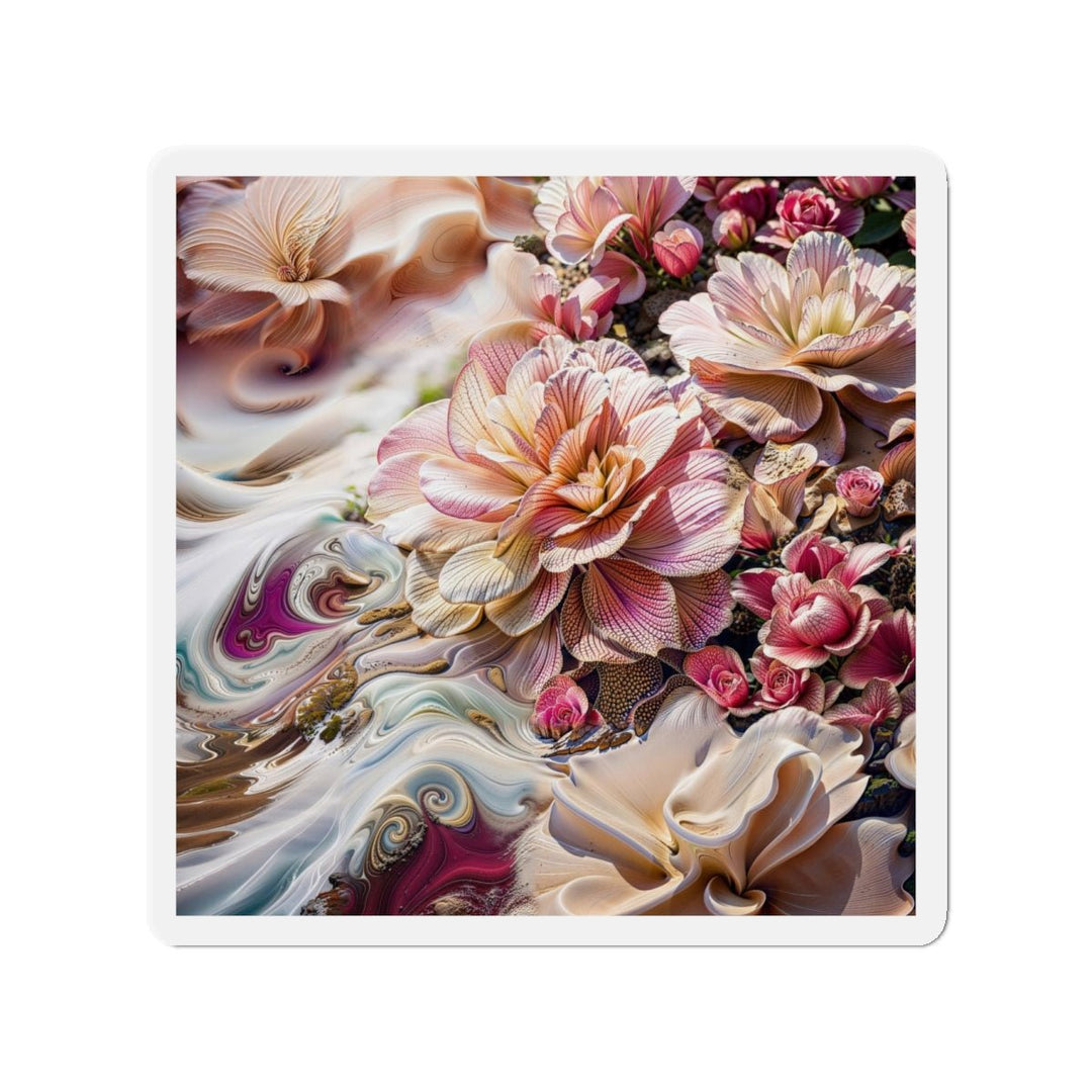 Floral Swirl Essence - Die-cut Magnet - Home Decor - g(0D·IO) - 4" x 4" - Die-Cut - 1 pc