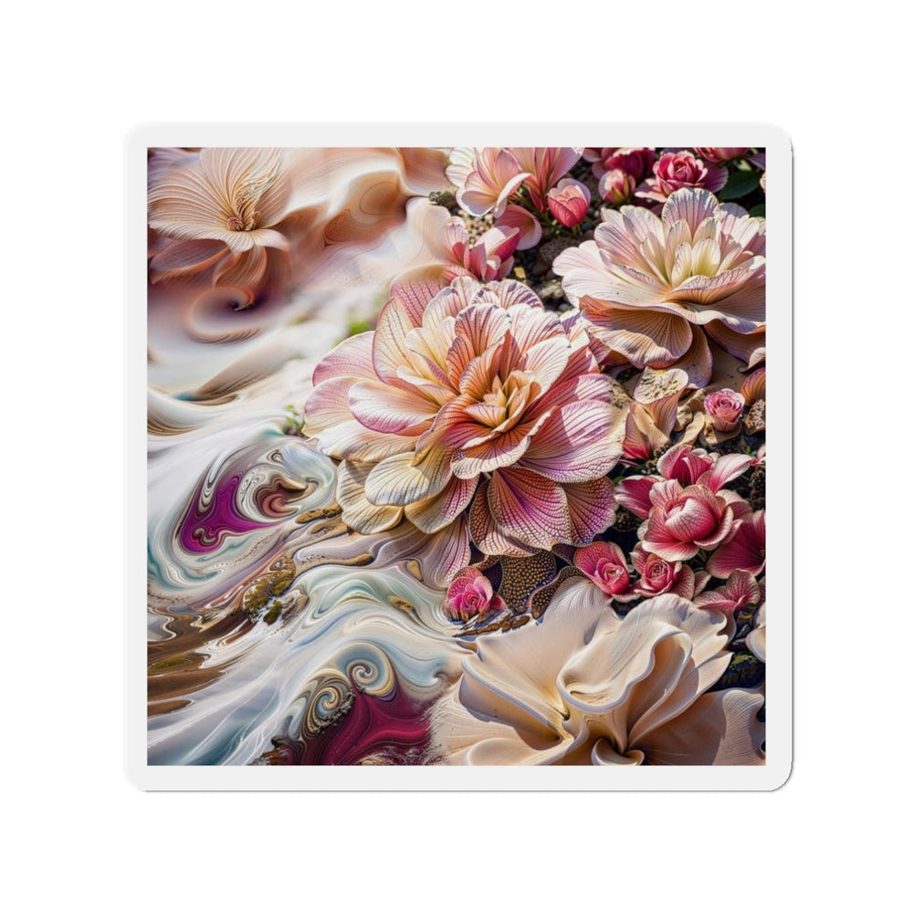 Floral Swirl Essence - Die-cut Magnet - Home Decor - g(0D·IO) - 3" x 3" - Die-Cut - 1 pc