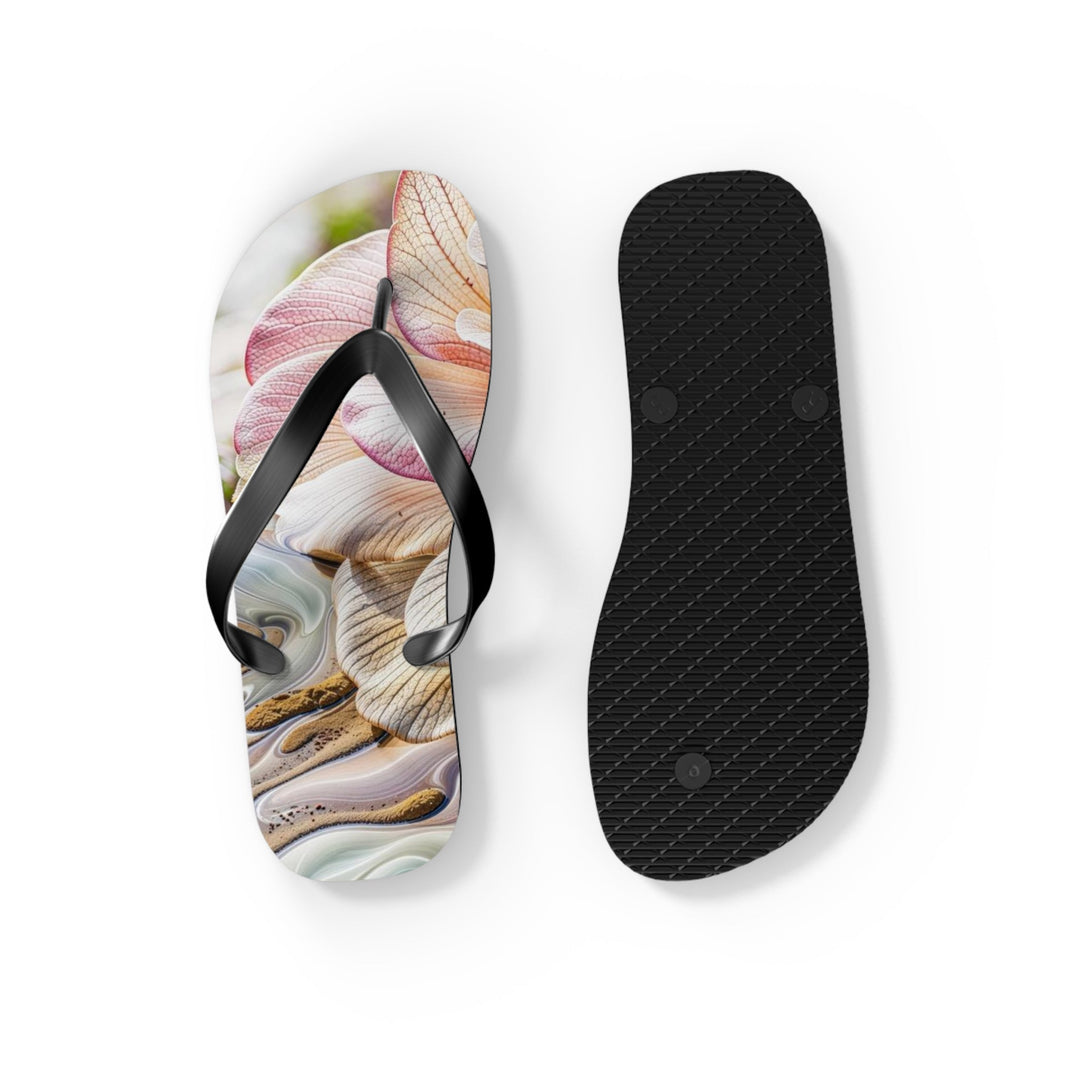 Floral Swirl Essence - Flip Flops - Shoes - g(0D·IO) - XL - Black sole -