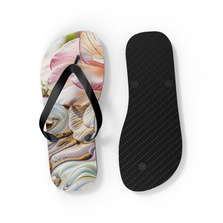 Floral Swirl Essence - Flip Flops - Shoes - g(0D·IO) - XL - Black sole -