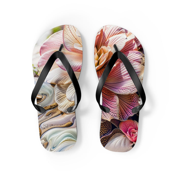 Floral Swirl Essence - Flip Flops - Shoes - g(0D·IO) - M - Black sole -