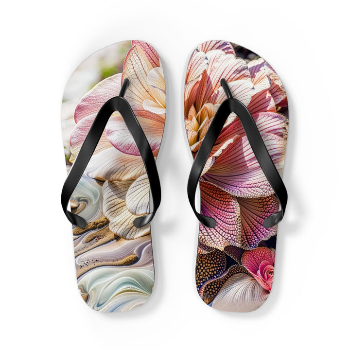 Floral Swirl Essence - Flip Flops - Shoes - g(0D·IO) - L - Black sole -