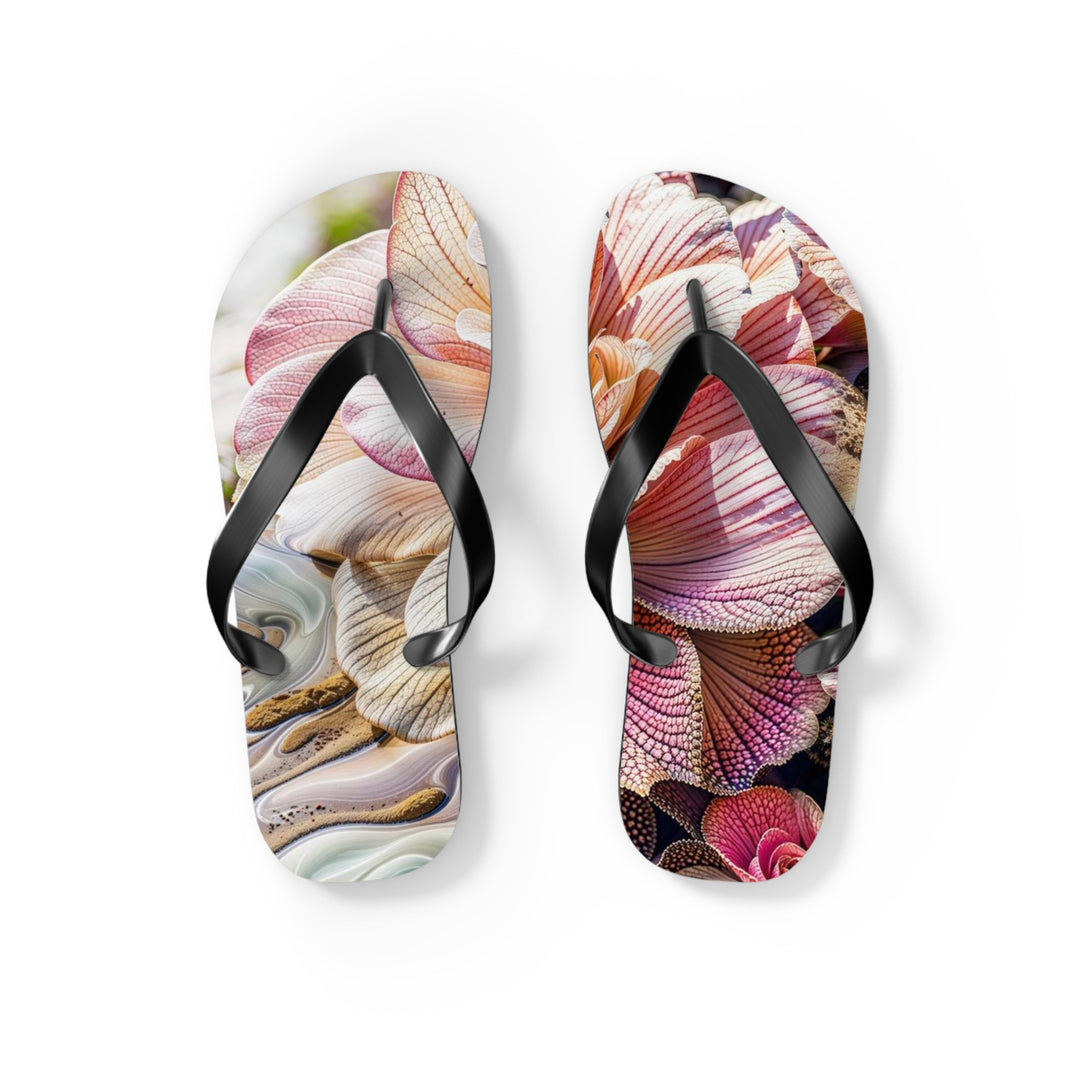 Floral Swirl Essence - Flip Flops - Shoes - g(0D·IO) - S - Black sole -