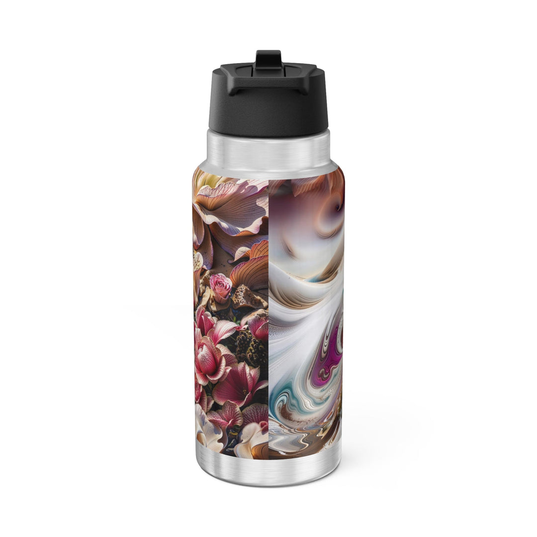 Floral Swirl Essence - Gator Tumbler 32oz - Mug - g(0D·IO) - Silver - 32oz -