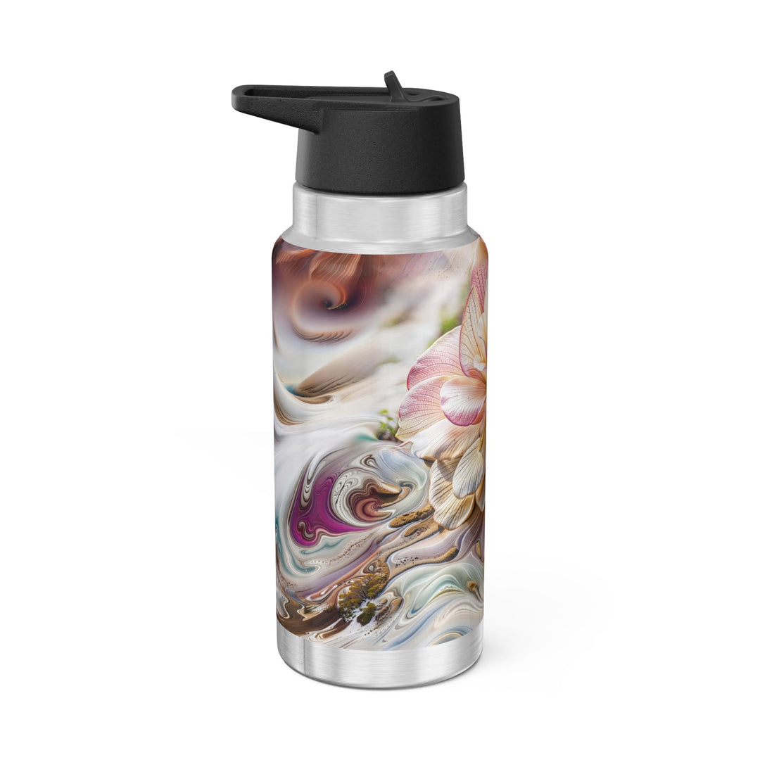 Floral Swirl Essence - Gator Tumbler 32oz - Mug - g(0D·IO) - Silver - 32oz -