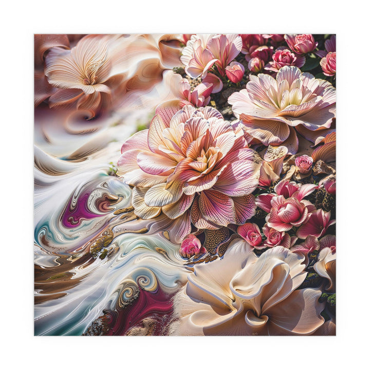 Floral Swirl Essence - Indoor and Outdoor Silk Poster - Poster - g(0D·IO) - 30″ x 30″ (Square) - Semi Glossy -