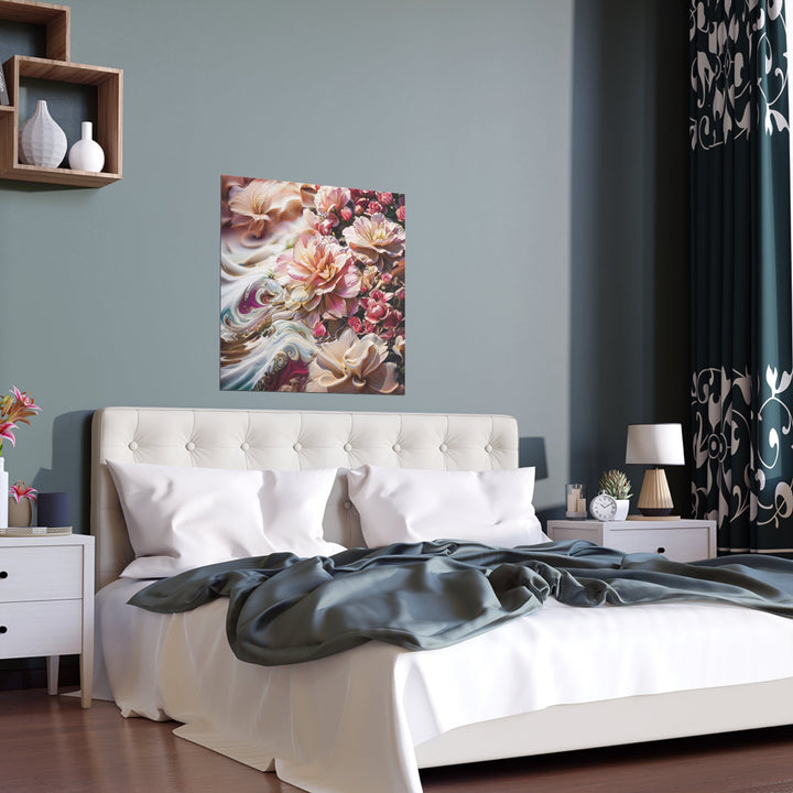 Floral Swirl Essence - Indoor and Outdoor Silk Poster - Poster - g(0D·IO) - 30″ x 30″ (Square) - Semi Glossy -