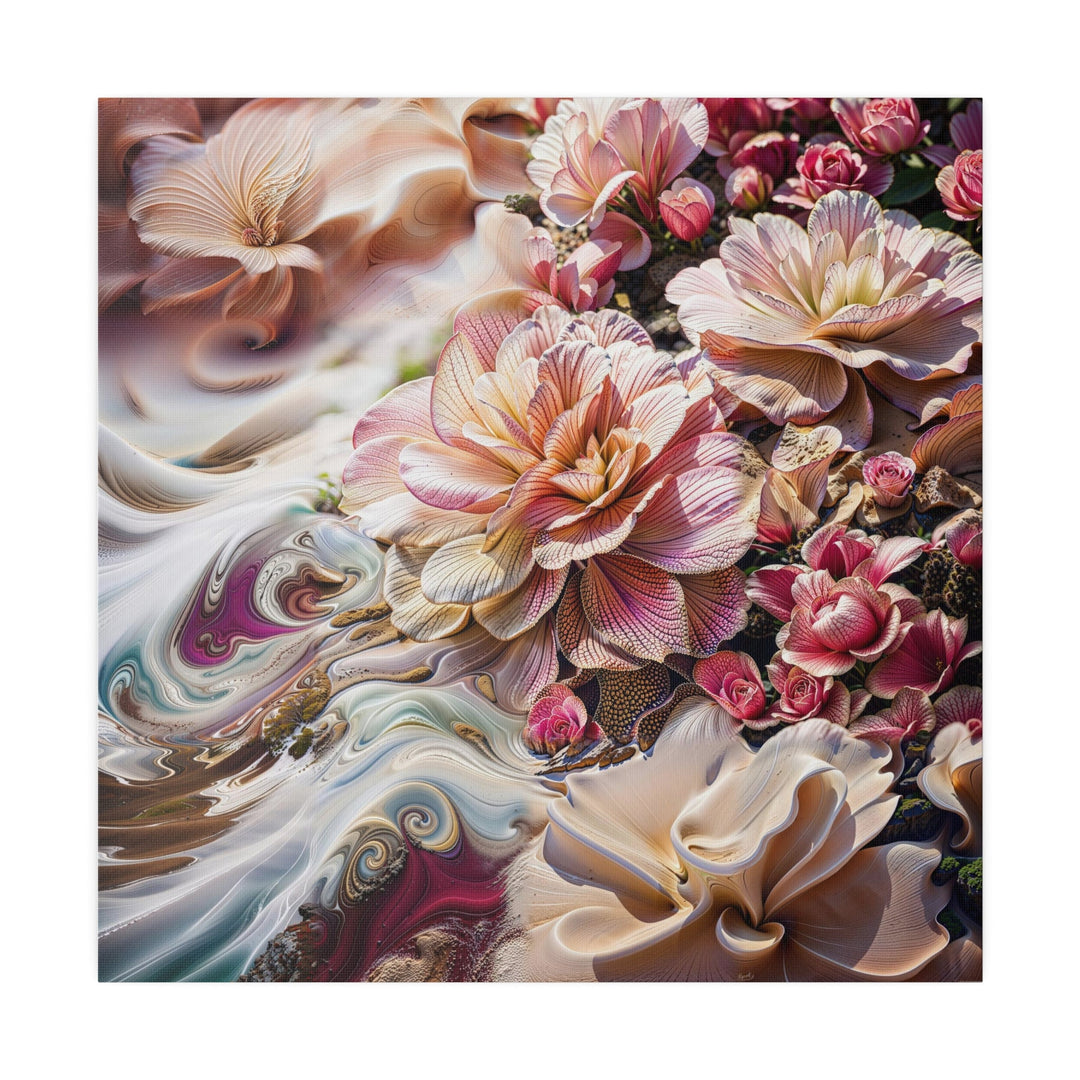 Floral Swirl Essence - Matte Canvas - Canvas - g(0D·IO) - 32" x 32" (Square) - 0.75'' -