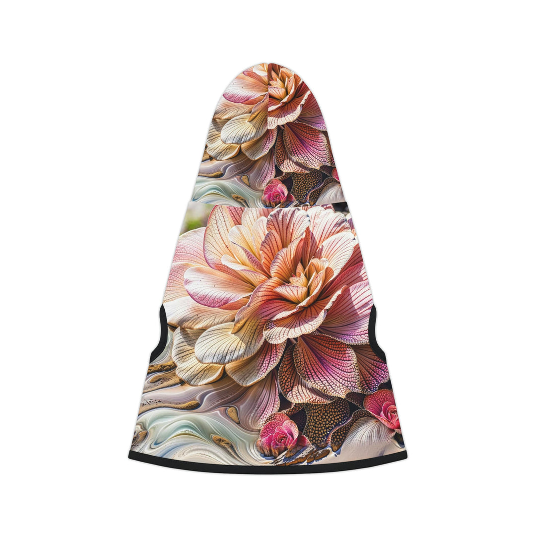 Floral Swirl Essence - Pet Hoodie - Pets - g(0D·IO) - XXS - Black Rib -