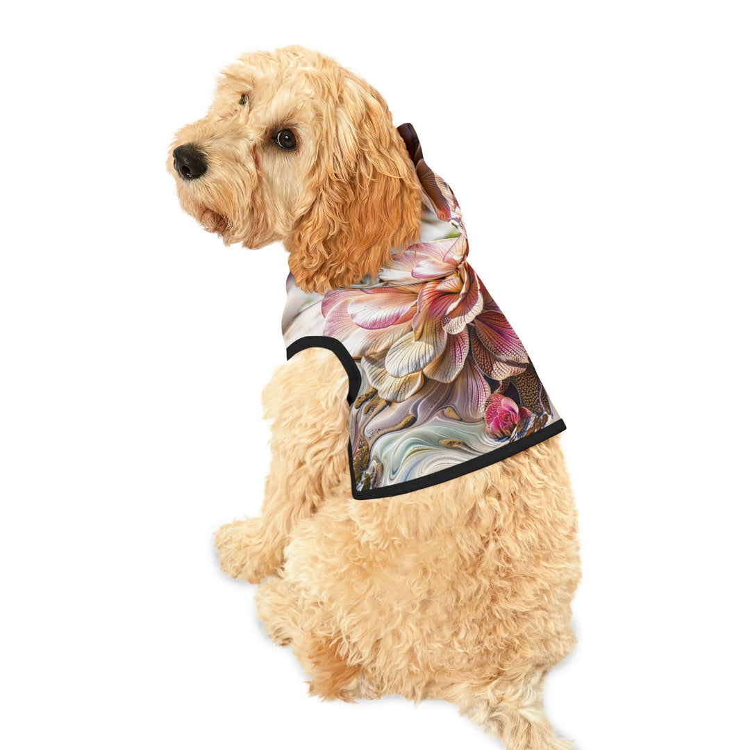 Floral Swirl Essence - Pet Hoodie - Pets - g(0D·IO) - XXS - Black Rib -