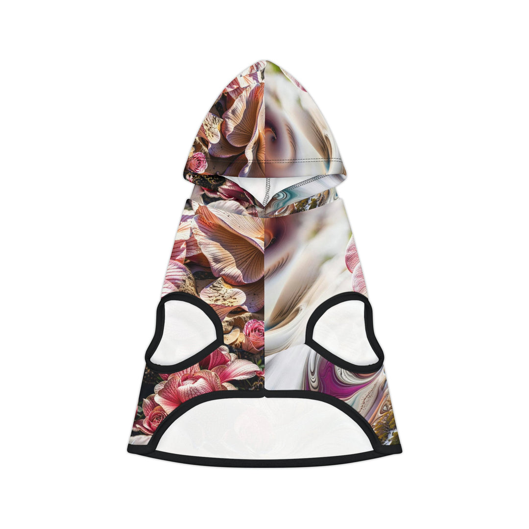 Floral Swirl Essence - Pet Hoodie - Pets - g(0D·IO) - XXS - Black Rib -