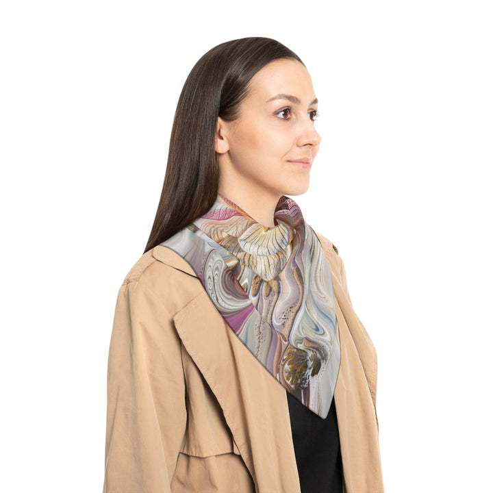 Floral Swirl Essence - Poly Scarf - Accessories - g(0D·IO) - Poly chiffon - 50" × 50" -