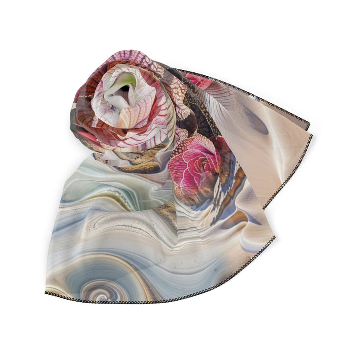 Floral Swirl Essence - Poly Scarf - Accessories - g(0D·IO) - Poly chiffon - 50" × 50" -