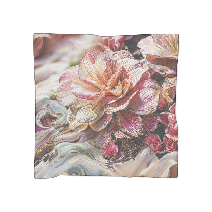 Floral Swirl Essence - Poly Scarf - Accessories - g(0D·IO) - Poly chiffon - 25" × 25" -