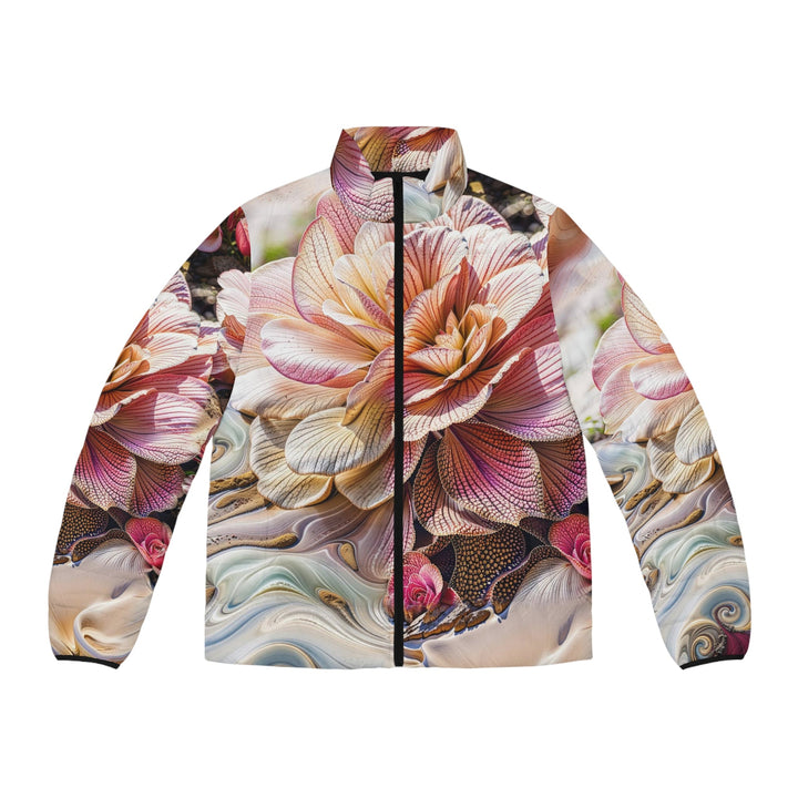 Floral Swirl Essence - Puffer Jacket - All Over Prints - g(0D·IO) - S - Black zipper -