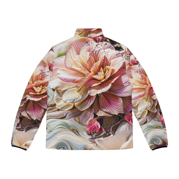 Floral Swirl Essence - Puffer Jacket - All Over Prints - g(0D·IO) - S - Black zipper -