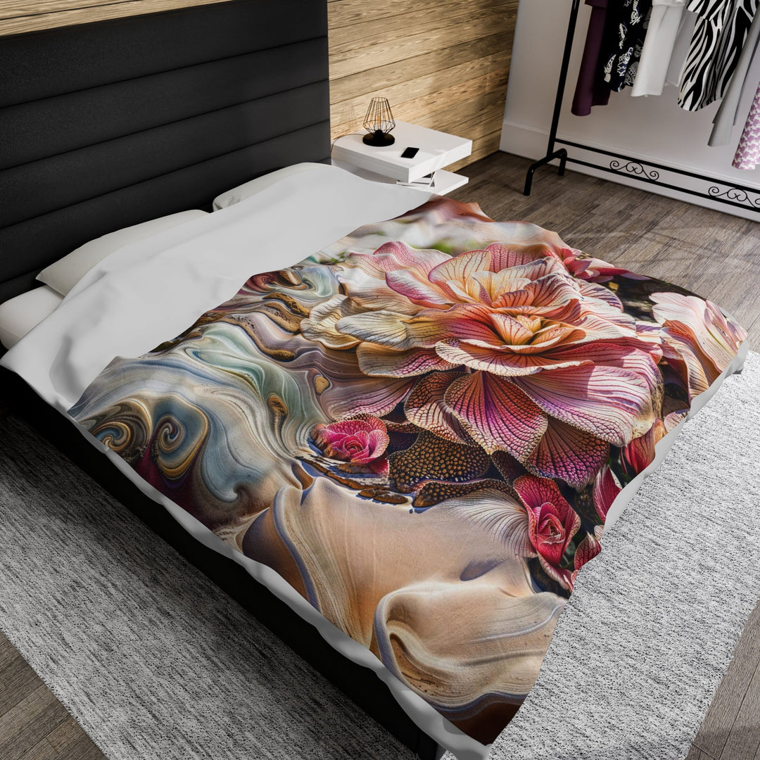 Floral Swirl Essence - Velveteen Plush Blanket - All Over Prints - g(0D·IO) - 30" × 40" - -