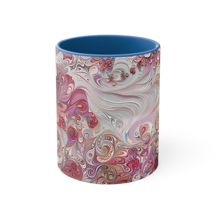 Floral Swirl Symphony - Accent Coffee Mug - Mug - g(0D·IO) - Blue - 11oz -