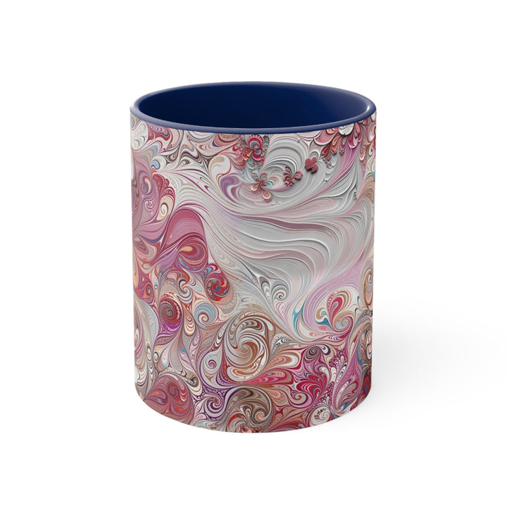 Floral Swirl Symphony - Accent Coffee Mug - Mug - g(0D·IO) - Navy - 11oz -