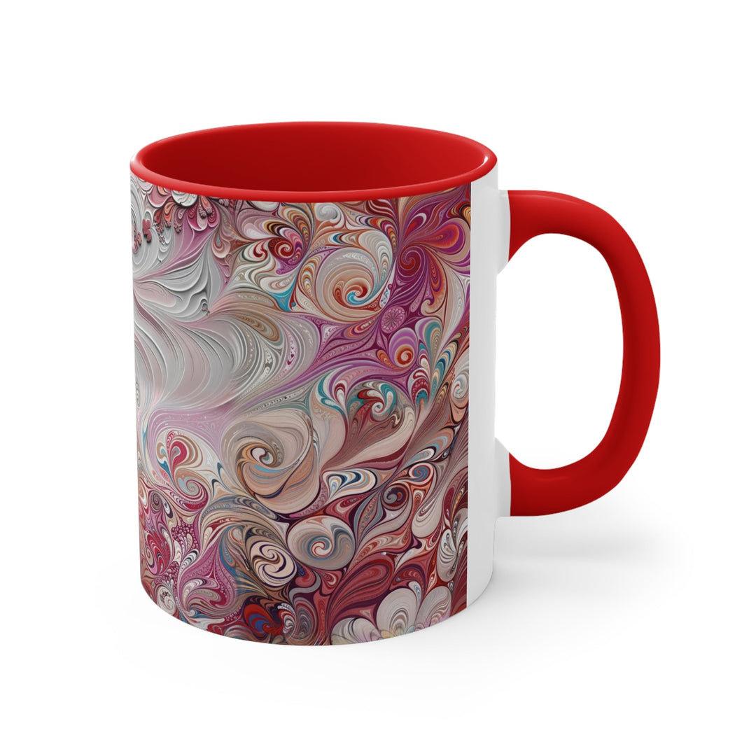 Floral Swirl Symphony - Accent Coffee Mug - Mug - g(0D·IO) - Pink - 11oz -