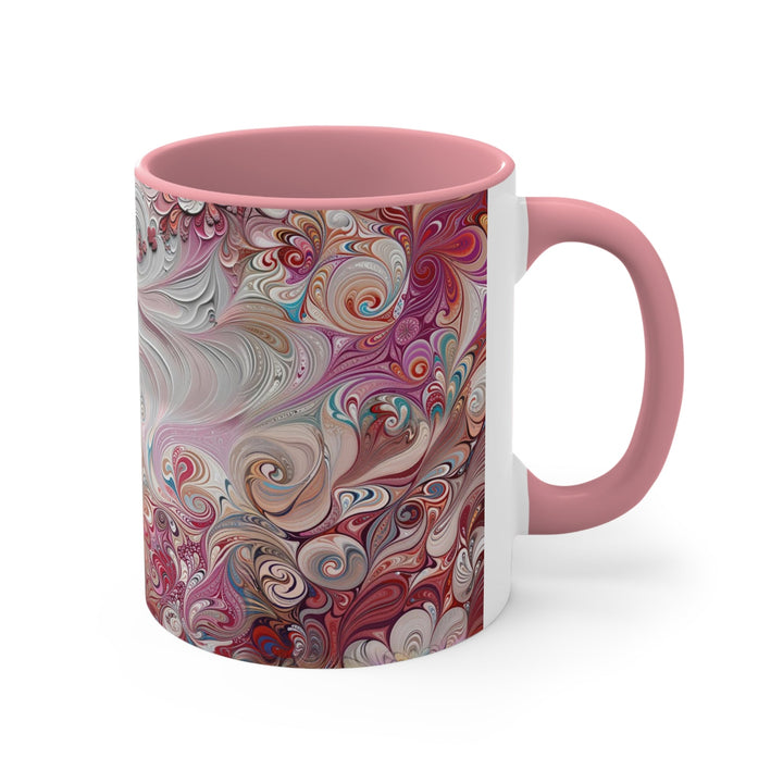 Floral Swirl Symphony - Accent Coffee Mug - Mug - g(0D·IO) - Pink - 11oz -