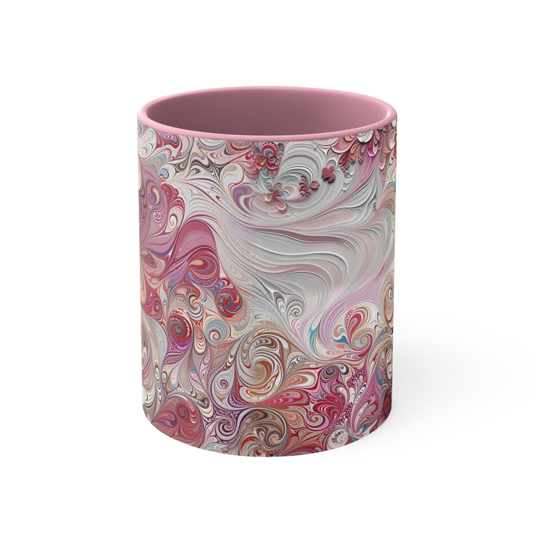 Floral Swirl Symphony - Accent Coffee Mug - Mug - g(0D·IO) - Pink - 11oz -