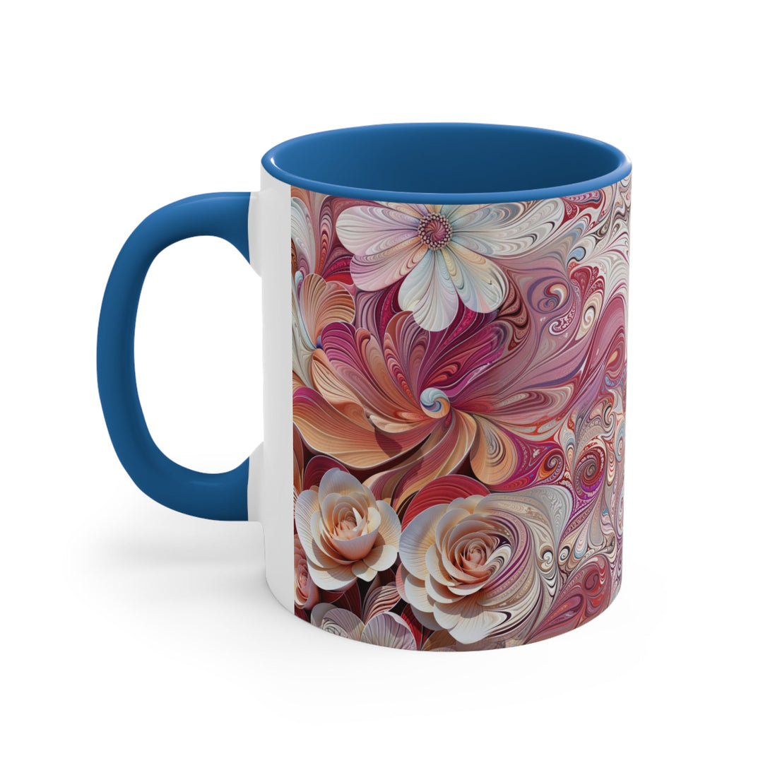 Floral Swirl Symphony - Accent Coffee Mug - Mug - g(0D·IO) - Pink - 11oz -