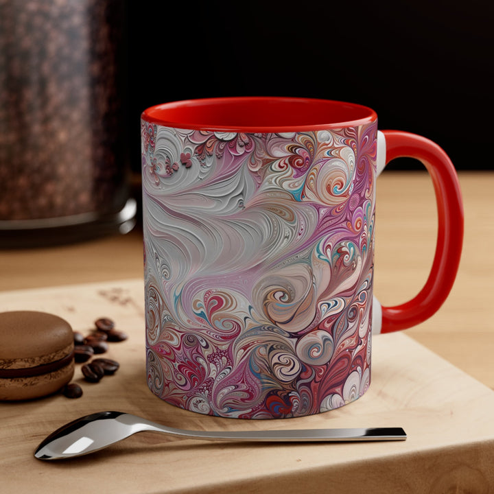 Floral Swirl Symphony - Accent Coffee Mug - Mug - g(0D·IO) - Pink - 11oz -