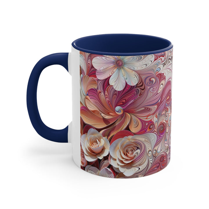 Floral Swirl Symphony - Accent Coffee Mug - Mug - g(0D·IO) - Pink - 11oz -