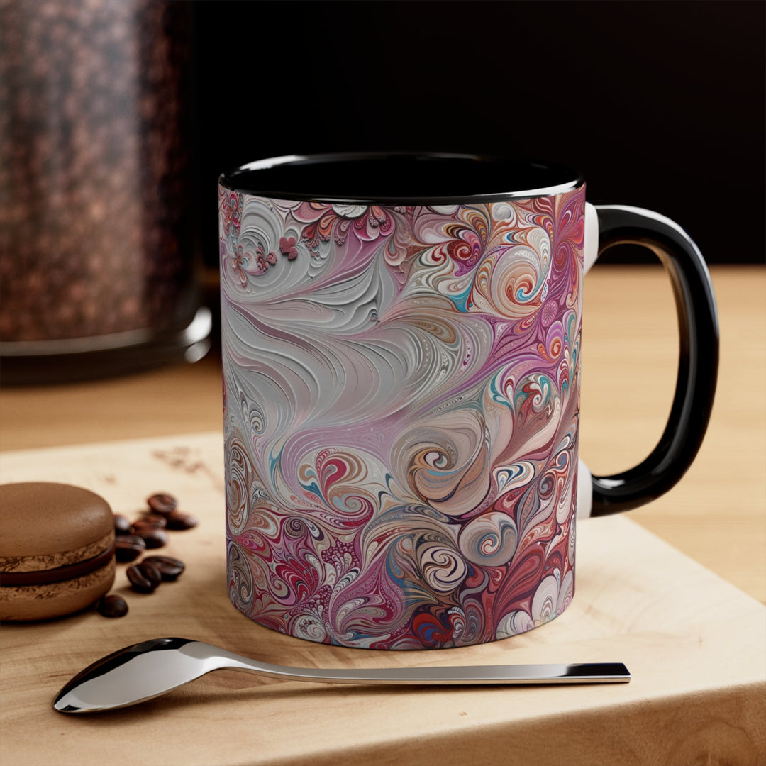 Floral Swirl Symphony - Accent Coffee Mug - Mug - g(0D·IO) - Pink - 11oz -