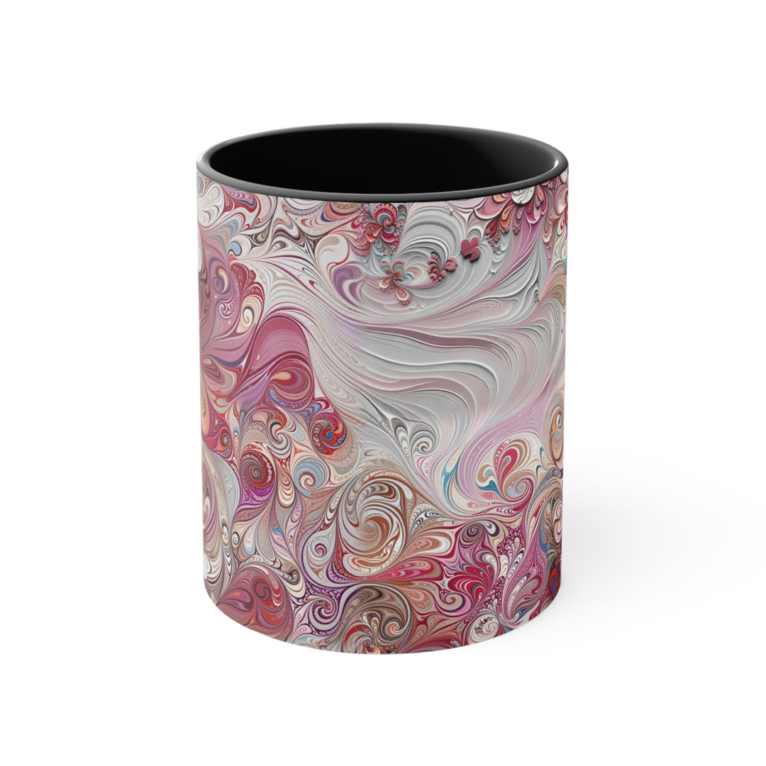 Floral Swirl Symphony - Accent Coffee Mug - Mug - g(0D·IO) - Black - 11oz -